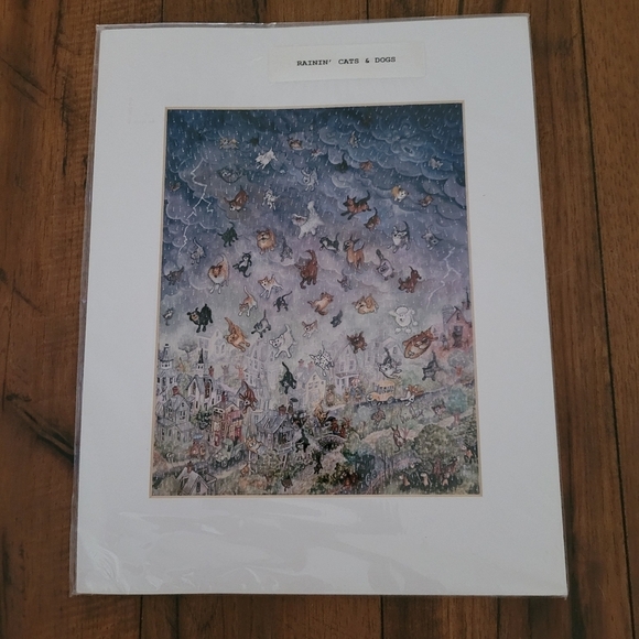 Bill Bell - Raining Cats and Dog Signed‎ Print - Picture 1 of 4